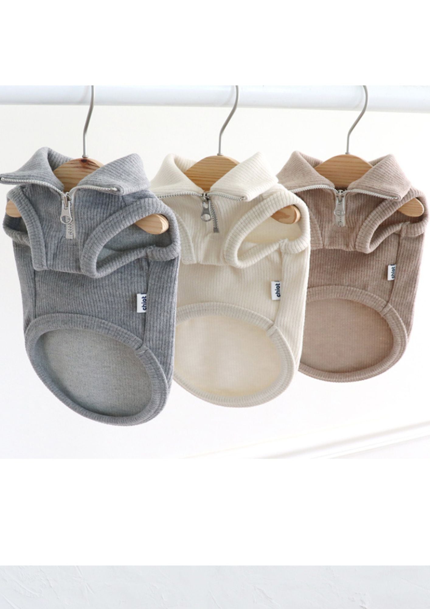 Soft sleevless half zip up (3colors)