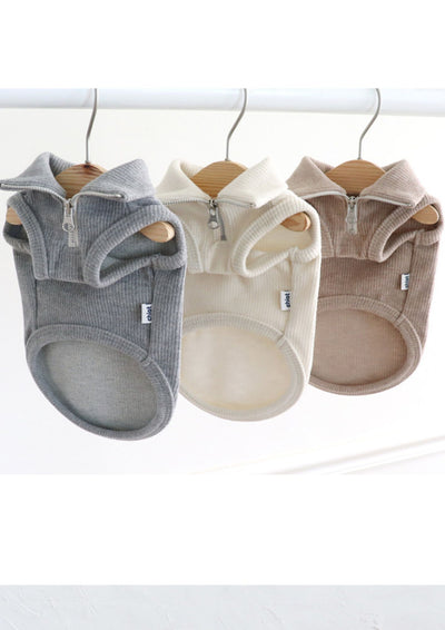 Soft sleevless half zip up (3colors)